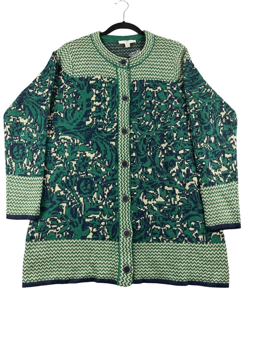 Liz Claiborne Alpaca Blend Stylish Travel Office Party Nordic Button Up Cardigan - Picture 2 of 15